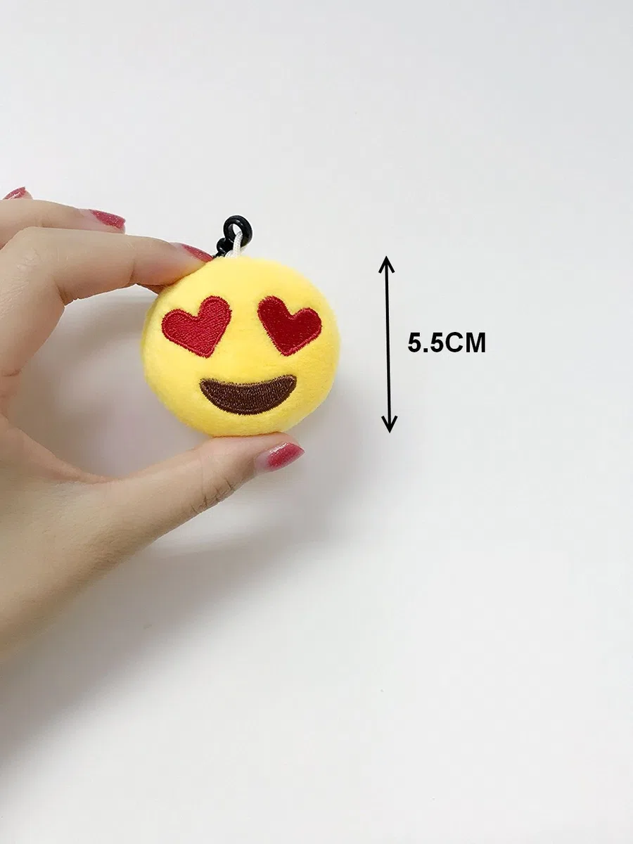 JZK 38 x Mini llavero emoticono felpa 5cm amarillo pequeña cara sonriente mochila llavero para niños adultos favores regalos de fiesta de cumpleaños obsequios recuerdo, rellenos bolsas fiesta