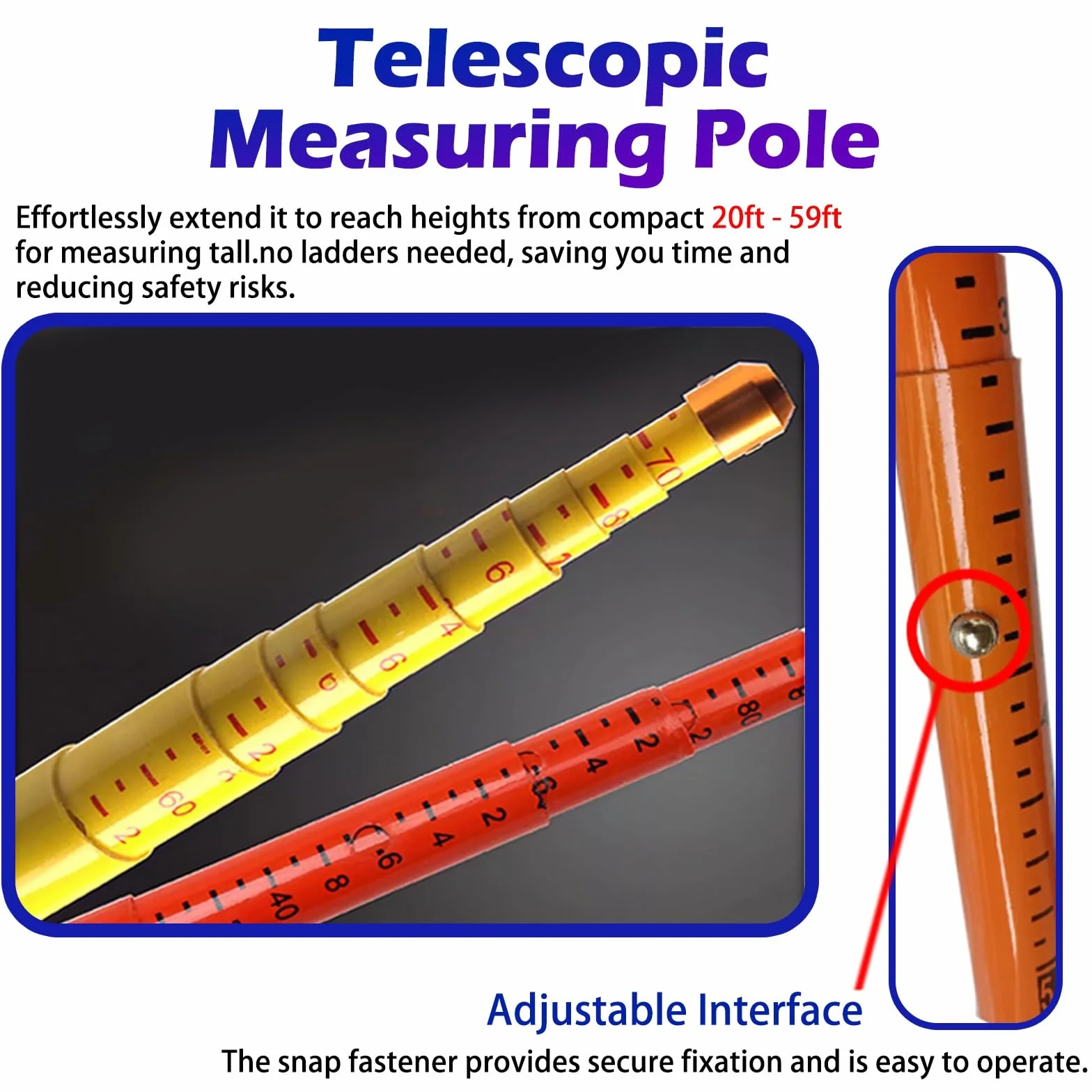 Herramienta de medición de altura aislada ajustable: poste telescópico de resina epoxi for medición segura en subestaciones y silvicultura(800cmx1 pcs)