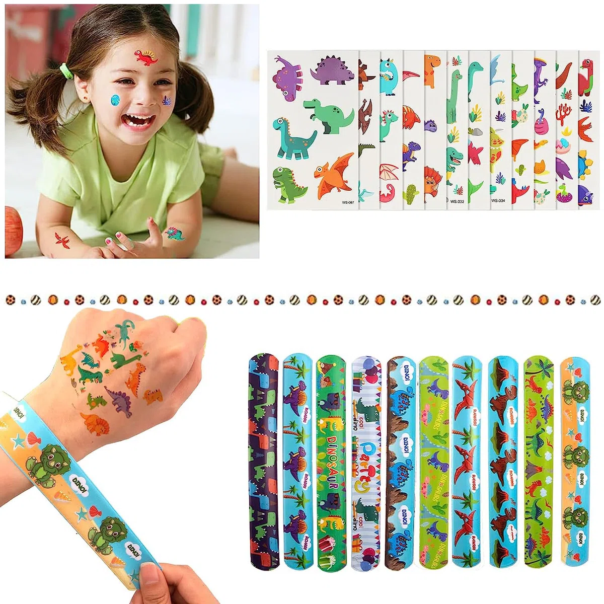 122 Piezas Juguetes de Fiesta a Granel, Relleno Piñata Cumpleaños Infantil,Bolsas de Regalo de Fiestas Partido Regalos con Dinosaurio Tatuajes Niños,Regalo Juguetes Rellenar Bolsas de Fiesta a Granel