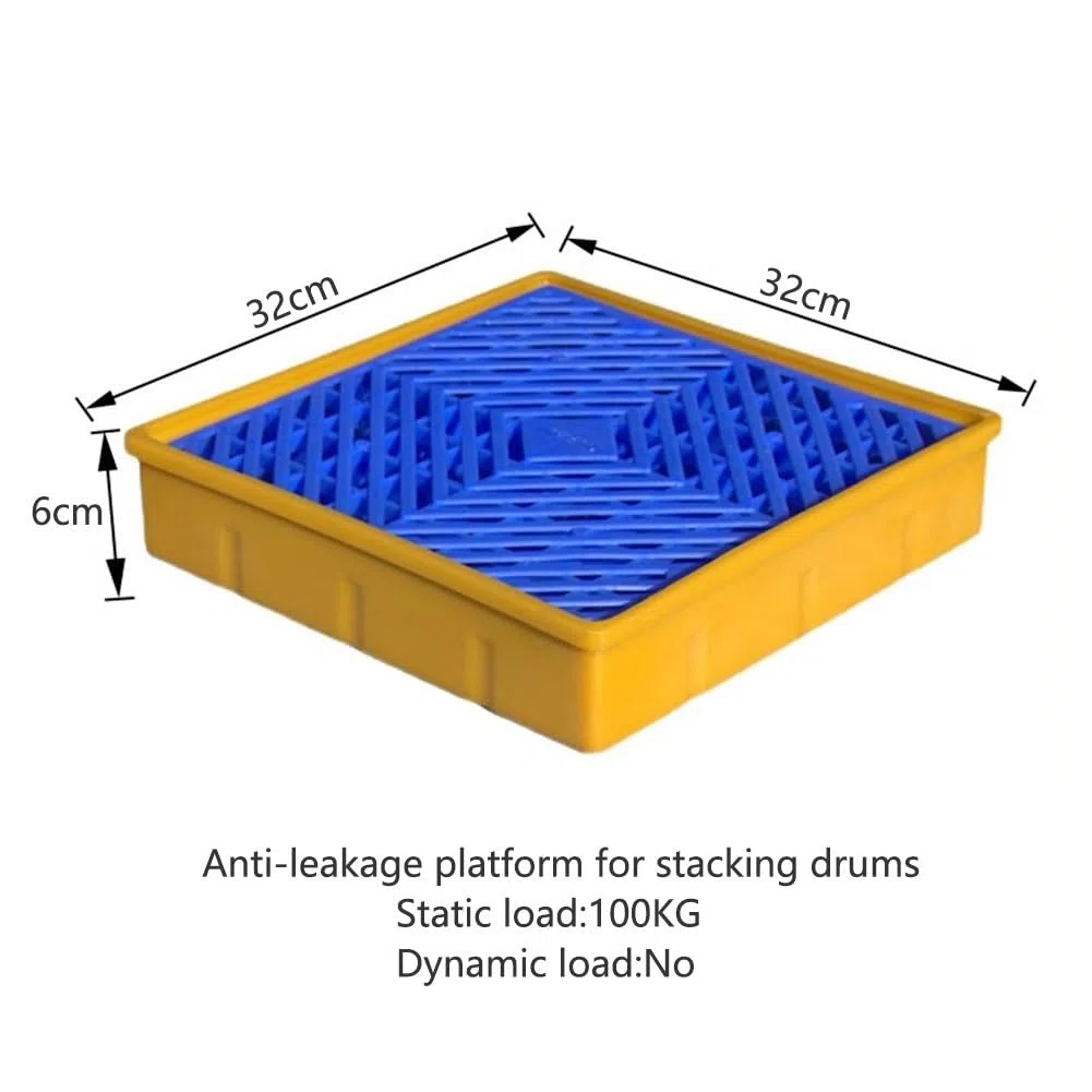 Plataforma de contención de derrames resistente, bandeja de plástico a prueba de fugas para tambores de aceite y derrames químicos, paleta de control de derrames ideal para aceite y materiales