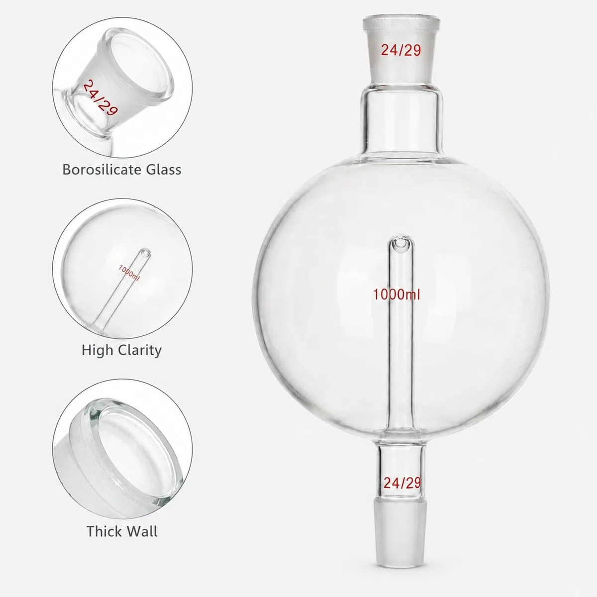 Trampa Antichoque Borosilicato Evaporador Rotativo-1000ml-29/32 24/29