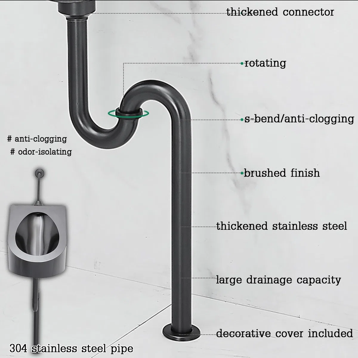 Urinario de acero inoxidable 304, inodoro con sensor para baños de hombres, diseño inteligente para baños, karaoke, bares, hoteles y espacios comerciales