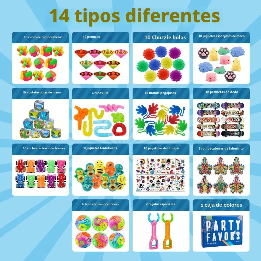 nicknack Relleno Piñata Infantil, 120 Piezas Juguetes de Fiesta a Granel, Party Favores Juguetes para Niñas Niños, Relleno Piñata Cumpleaños Infantil