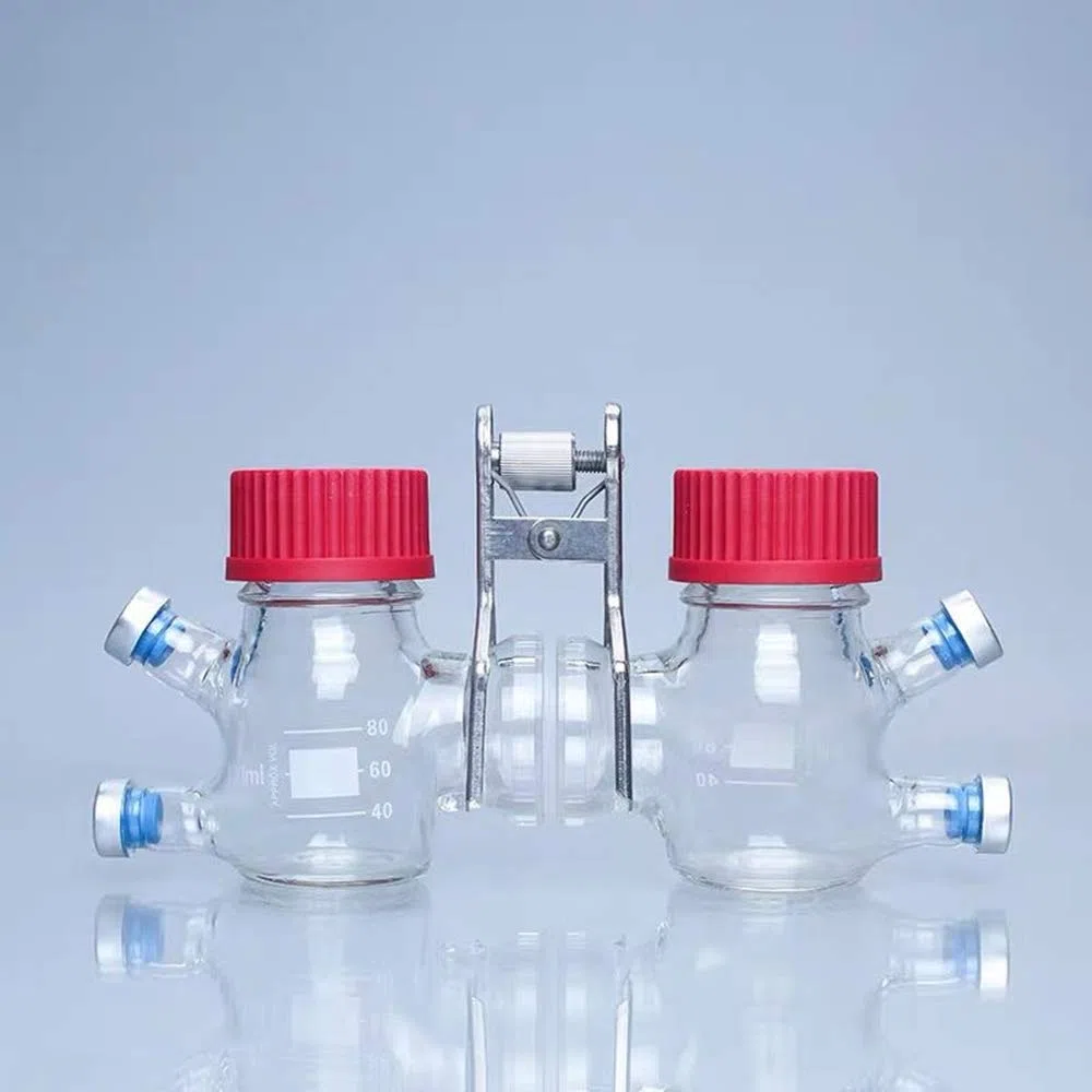 Unidad de celda de laboratorio MFC Reactor de 100 ml con tapa GL45 PBT for un trabajo de laboratorio preciso