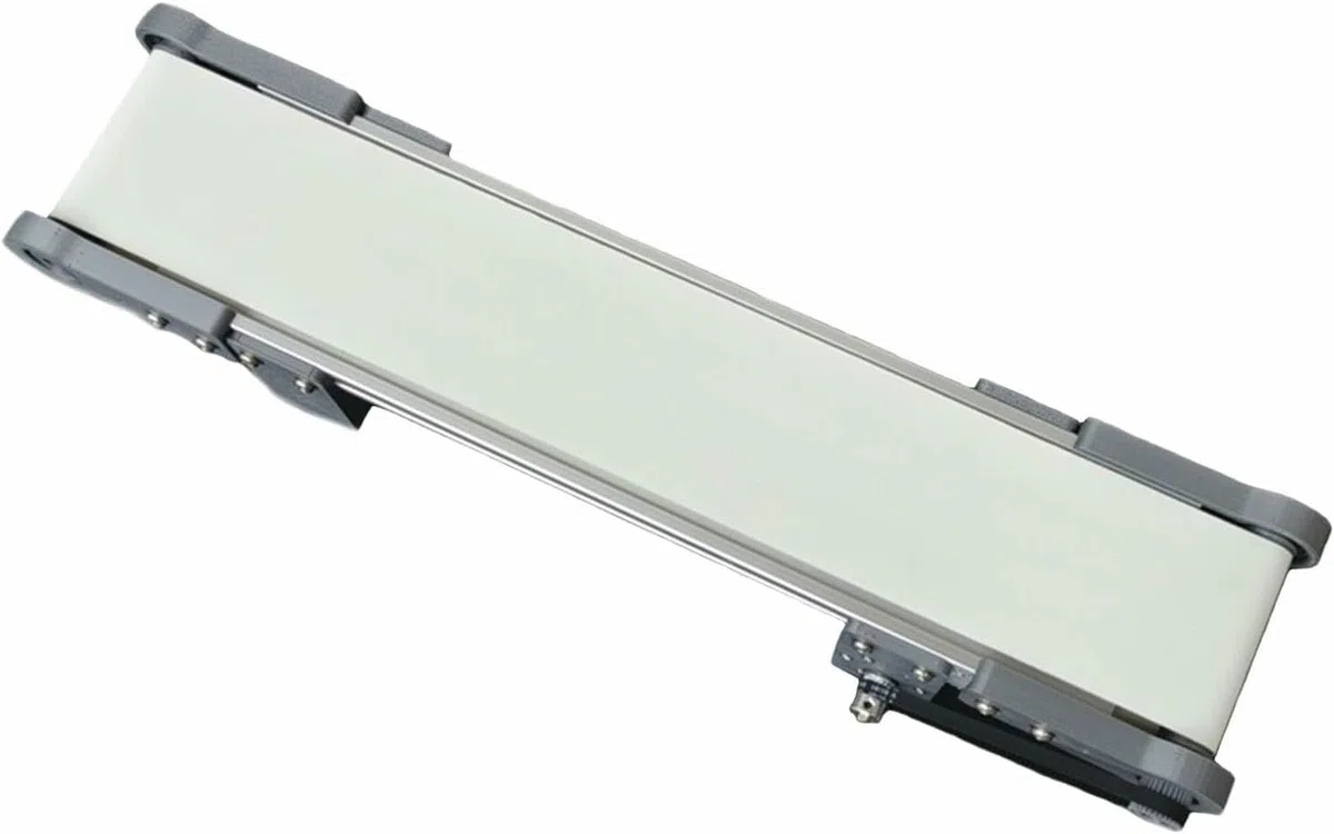 Cinta Transportadora Pequeña, Mini Cadena De Montaje De Transportador De Mesa, Transportador Plano De PVC Blanco, Velocidad Variable, Soporte hacia Adelante Y hacia Atrás, 10x50CM~/