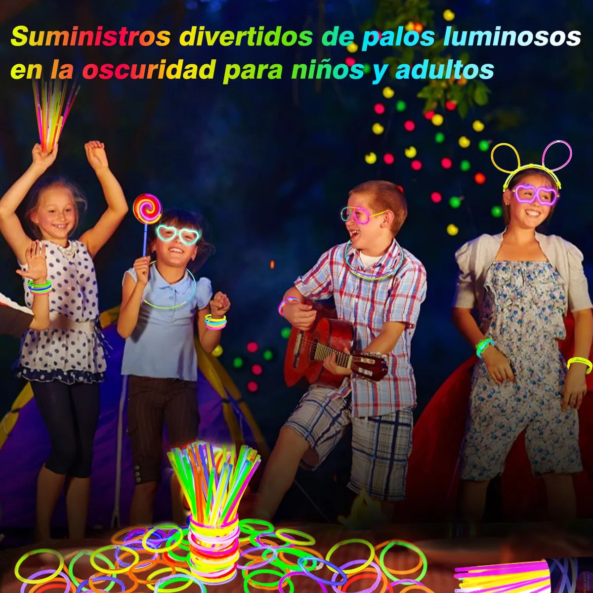 Dora Sicom Pulseras Luminosas Fluorescentes，barras luminosas fluorescentes，pulseras neon fluorescentes fiesta pulseras fluorescentes para Celebraciones Inolvidables/375 piezas