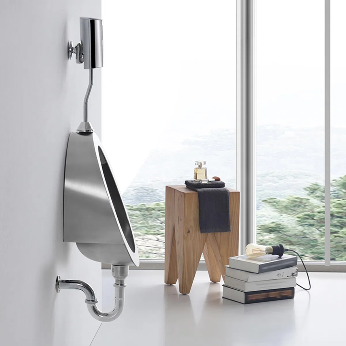 Urinario de pared de acero inoxidable para hombres, sensor inteligente, inodoro público para uso comercial y doméstico en baños, bares, hoteles, karaokes y prisiones