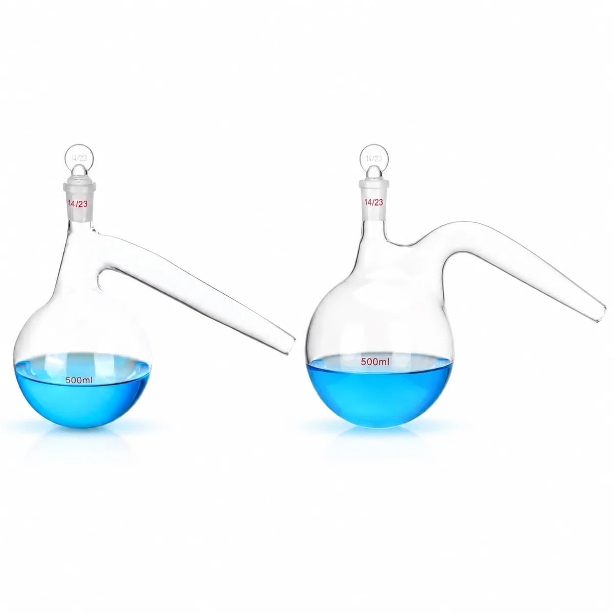Matraz Retorta Destilación Vidrio Cuello Cisne Tapón-B 500ml
