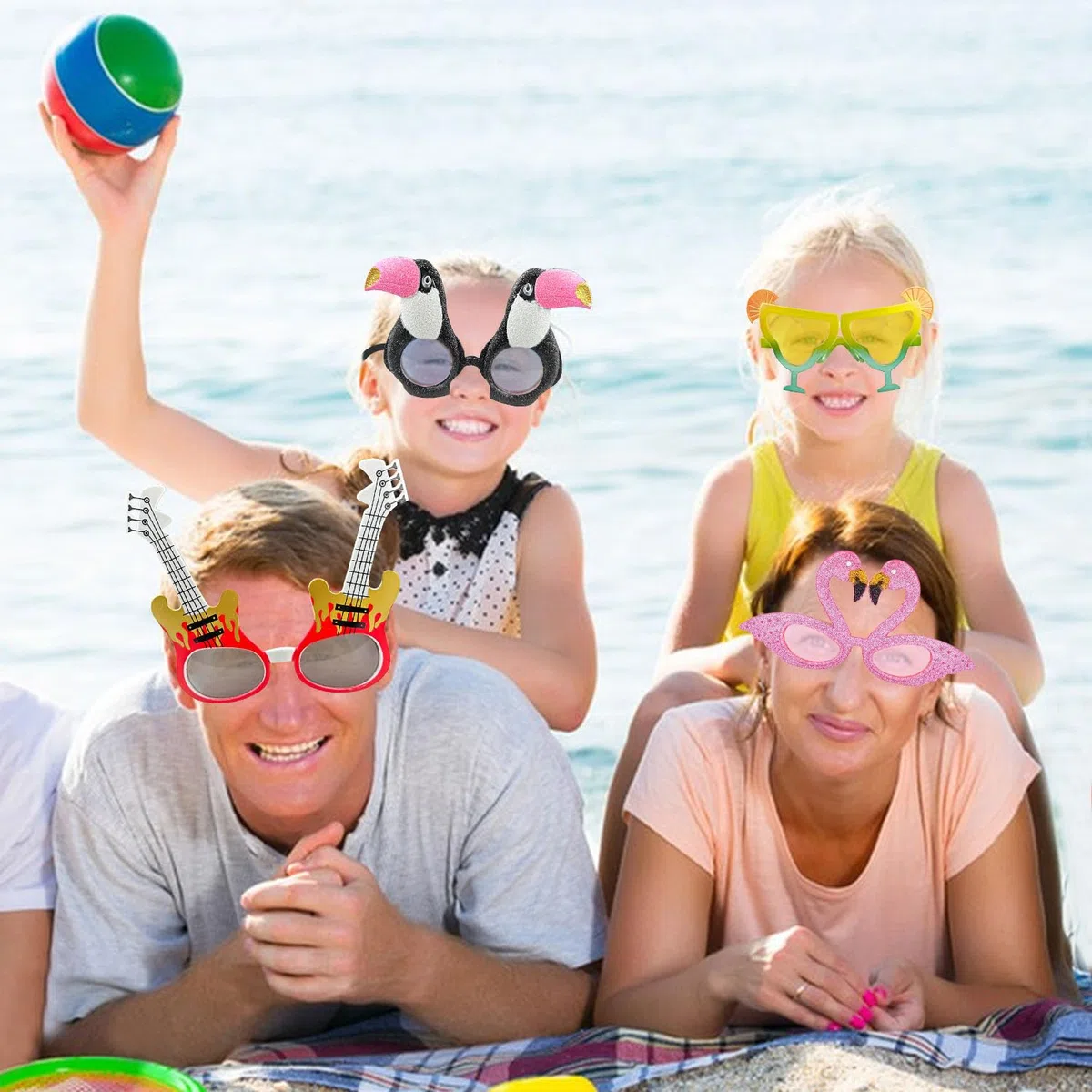 9 Piezas Gafas Fiesta Divertidas, Gafas Carnaval, Hawaianas Ggafas de Fiesta, Gafas Fiesta, Gafas Divertidas Niños Adecuado para Piscinas Cumpleaños Fiestas Verano Carnavales Accesorios Fotográficos