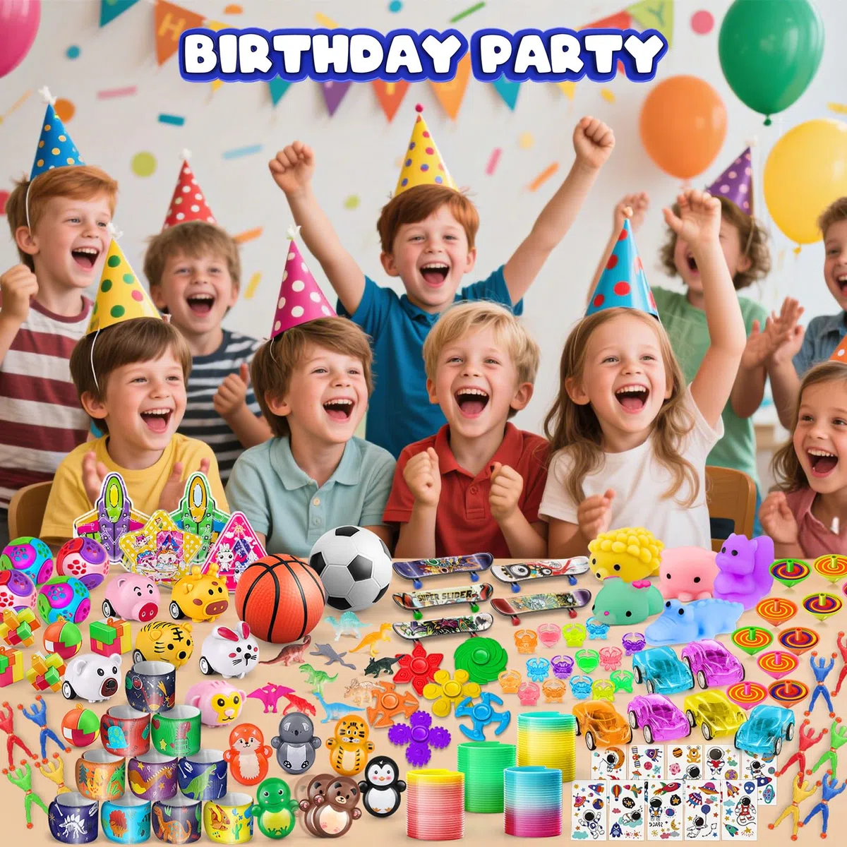 Amy & Benton 120Piezas Relleno Piñatas de Cumpleaños Infantil, Juguetes de Fiesta a Granel, Rellenar Bolsas de Regalos, Favores de Fiesta, Piñata Cumpleaños Infantil para Niños y Niñas