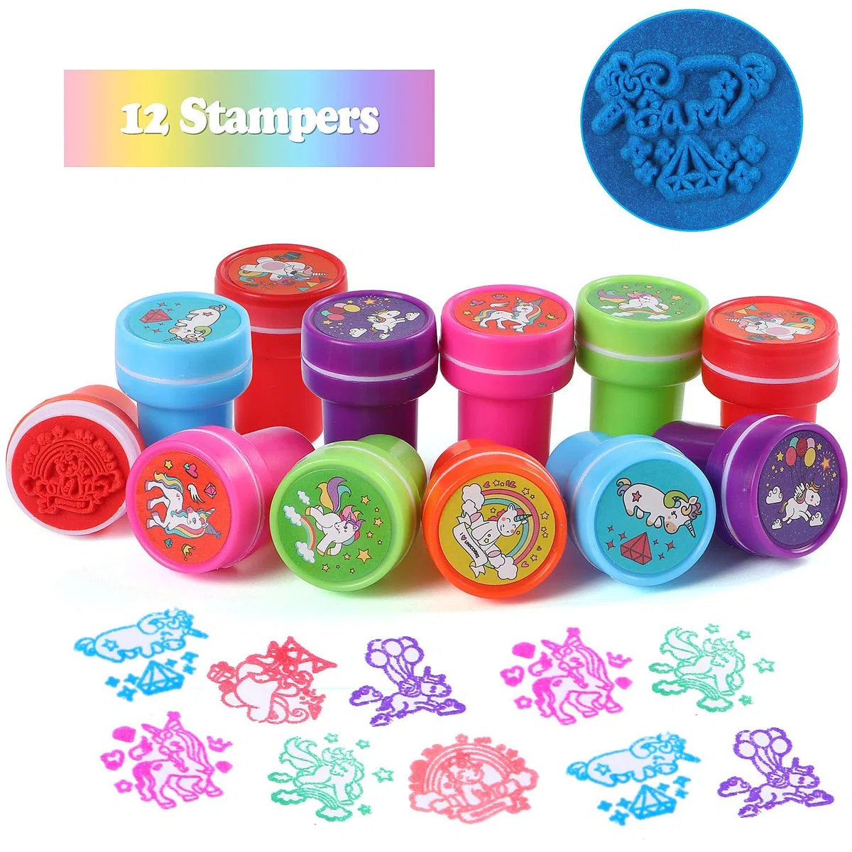 Tacobear 48 Piezas Piñata Unicornio Cumpleaños Niña con Mini Cuaderno de Notas Bolígrafos Tatuajes Unicornio Sellos Infantiles Regalos Fiesta Cumpleaños Niños Colegio