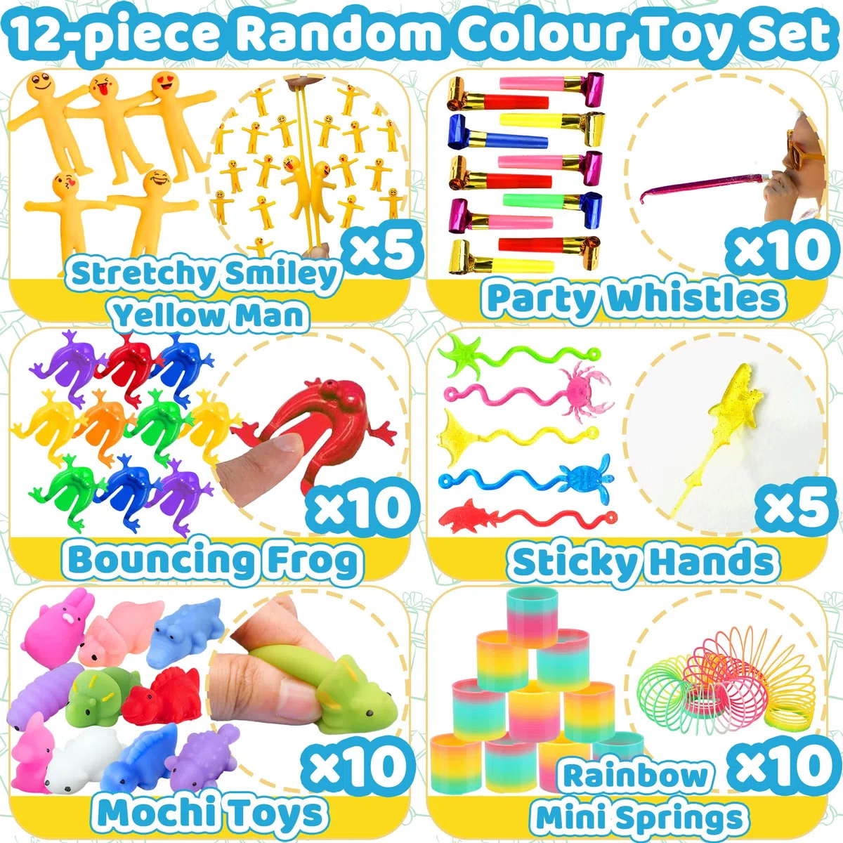 100 Piezas Juguetes de Fiesta, Kit de Juguete Sensoriales Antiestrés, Rellenar Bolsas de Fiesta, Juguete para Piñata Cumpleaños, Regalos de Juegos de Pascua Fiesta Carnavales para Niño Niña