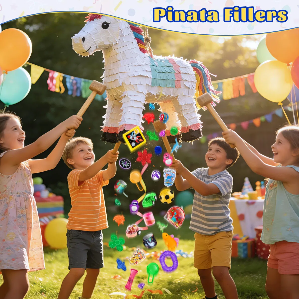 AmyBenton 120 Piezas relleno piñatas de cumpleaños infantil, Juguetes Piñata Brindes Aniversario Infantil Pack Regalos Bolsitas Cumpleaños Infantiles fiesta sorpresas para invitados Niños y Niñas