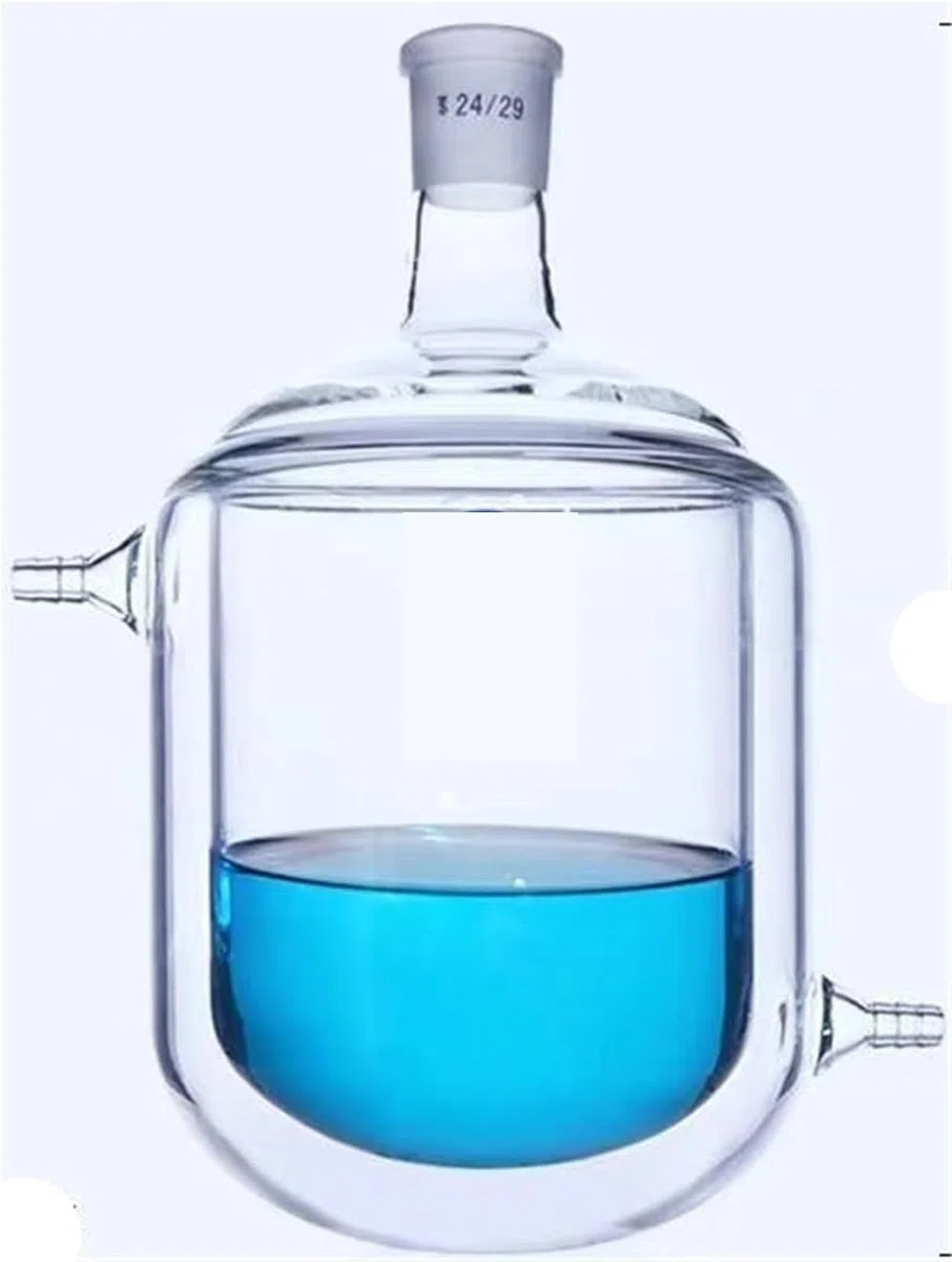 Botella de reacción boca única vidrio con alto contenido borosilicato