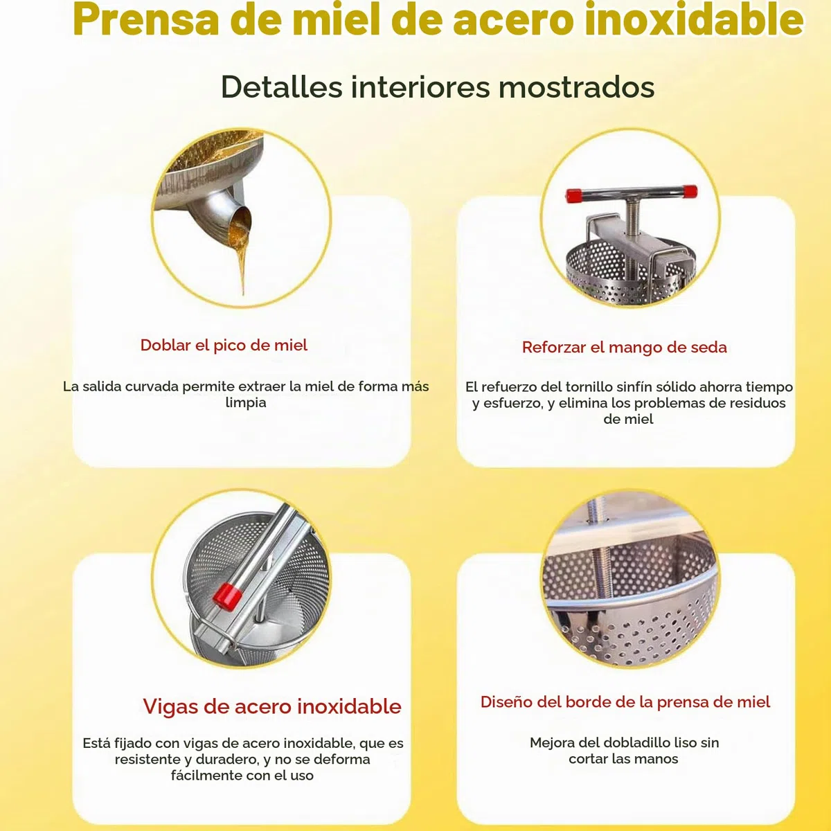 prensa de acero inoxidable para miel extractor manual de miel prensa aceite oliva casera herramienta equipo de fabricación de filtros