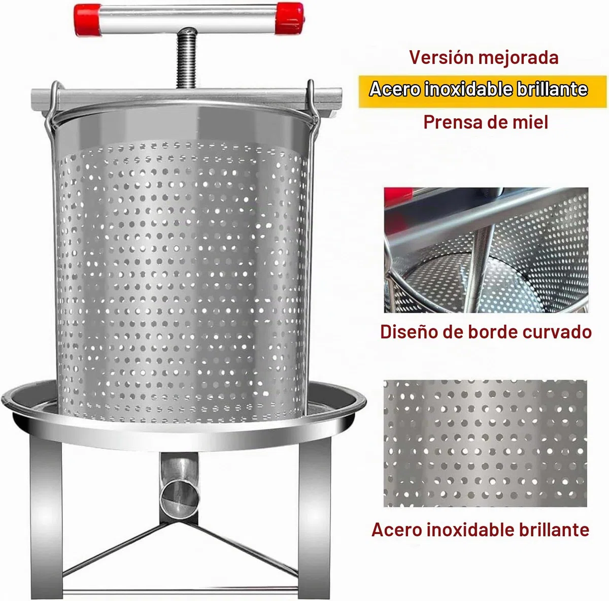prensa de acero inoxidable para miel extractor manual de miel prensa aceite oliva casera herramienta equipo de fabricación de filtros