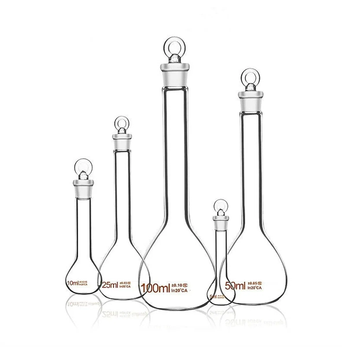 matraz de fondo redondo， Matraz volumétrico de vidrio, varios tamaños, 1 ml - 100 ml(10 ml)