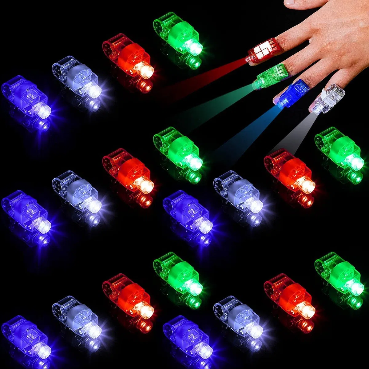 Piucrty Regalos Cumpleaños Niños Colegio Led Luces Dedos 40Pcs Juguetes Relleno Piñata para Invitados Infantil Anillo Brillante Regalitos Guarderia Mini Juegos Detalles Comunion Sorpresas Fiesta