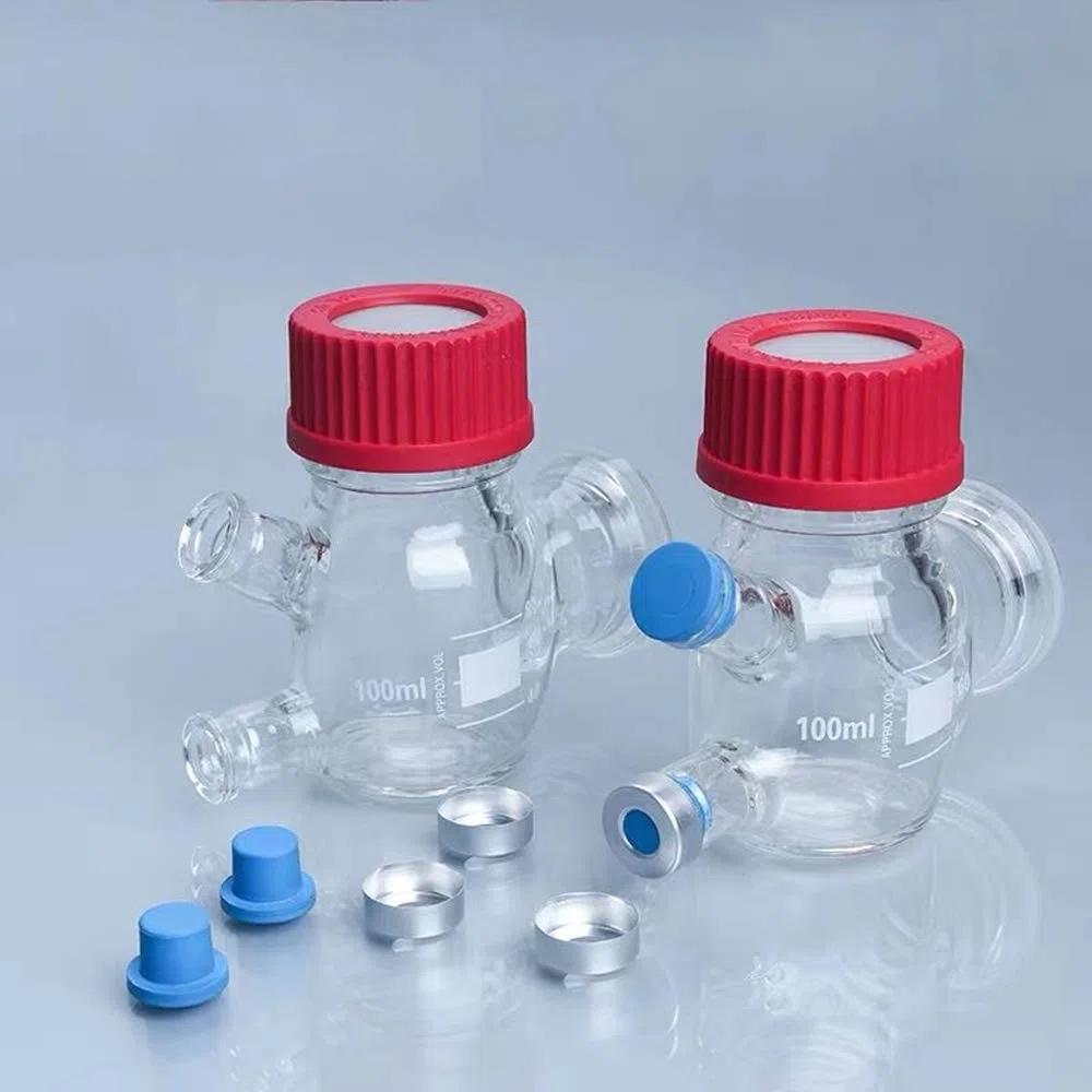 Unidad de celda de laboratorio MFC Reactor de 100 ml con tapa GL45 PBT for un trabajo de laboratorio preciso