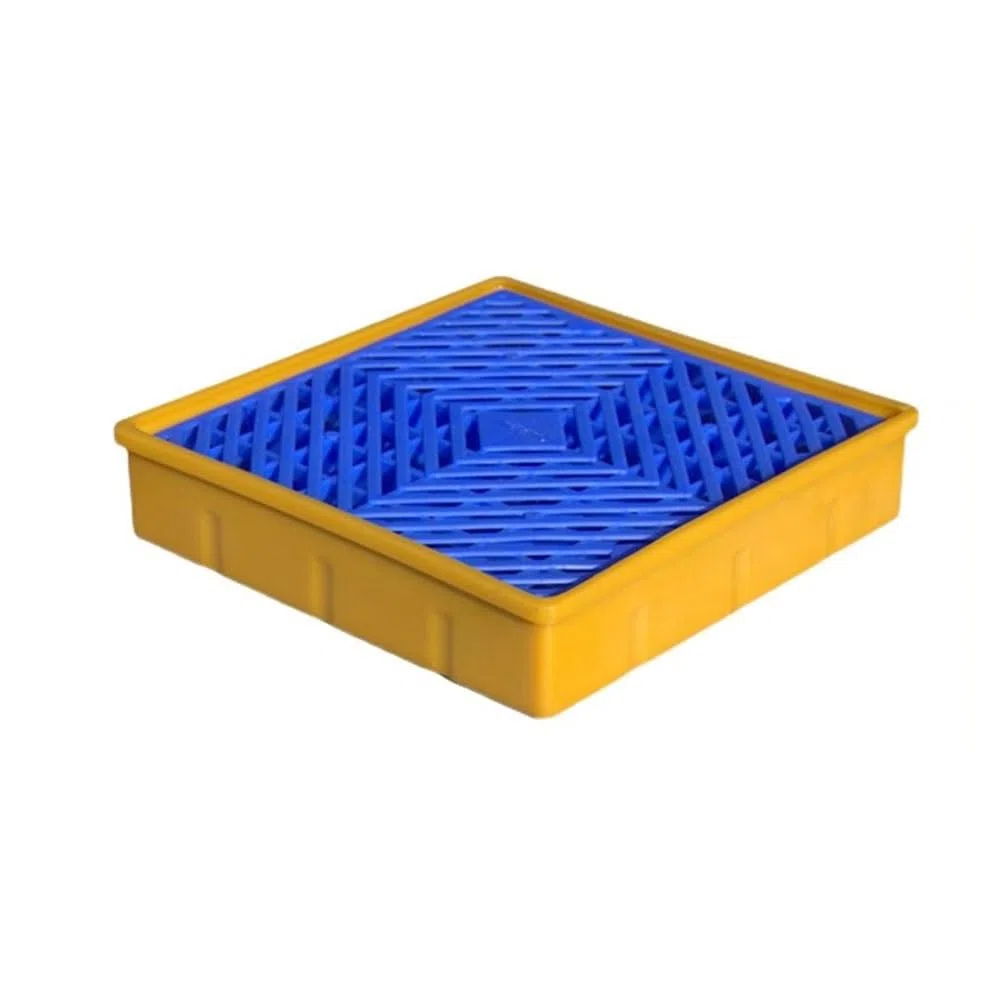 Plataforma de contención de derrames resistente, bandeja de plástico a prueba de fugas para tambores de aceite y derrames químicos, paleta de control de derrames ideal para aceite y materiales