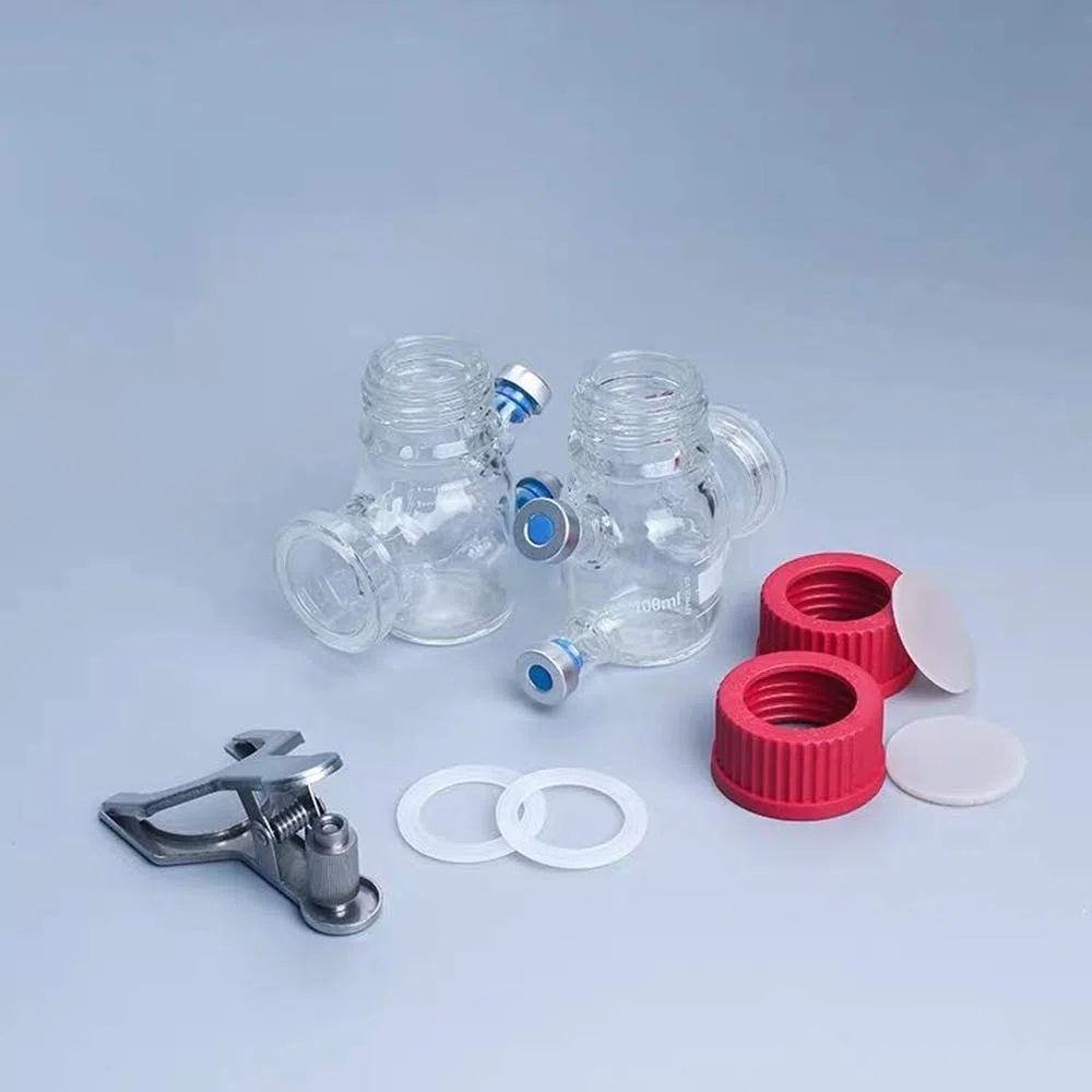 Unidad de celda de laboratorio MFC Reactor de 100 ml con tapa GL45 PBT for un trabajo de laboratorio preciso