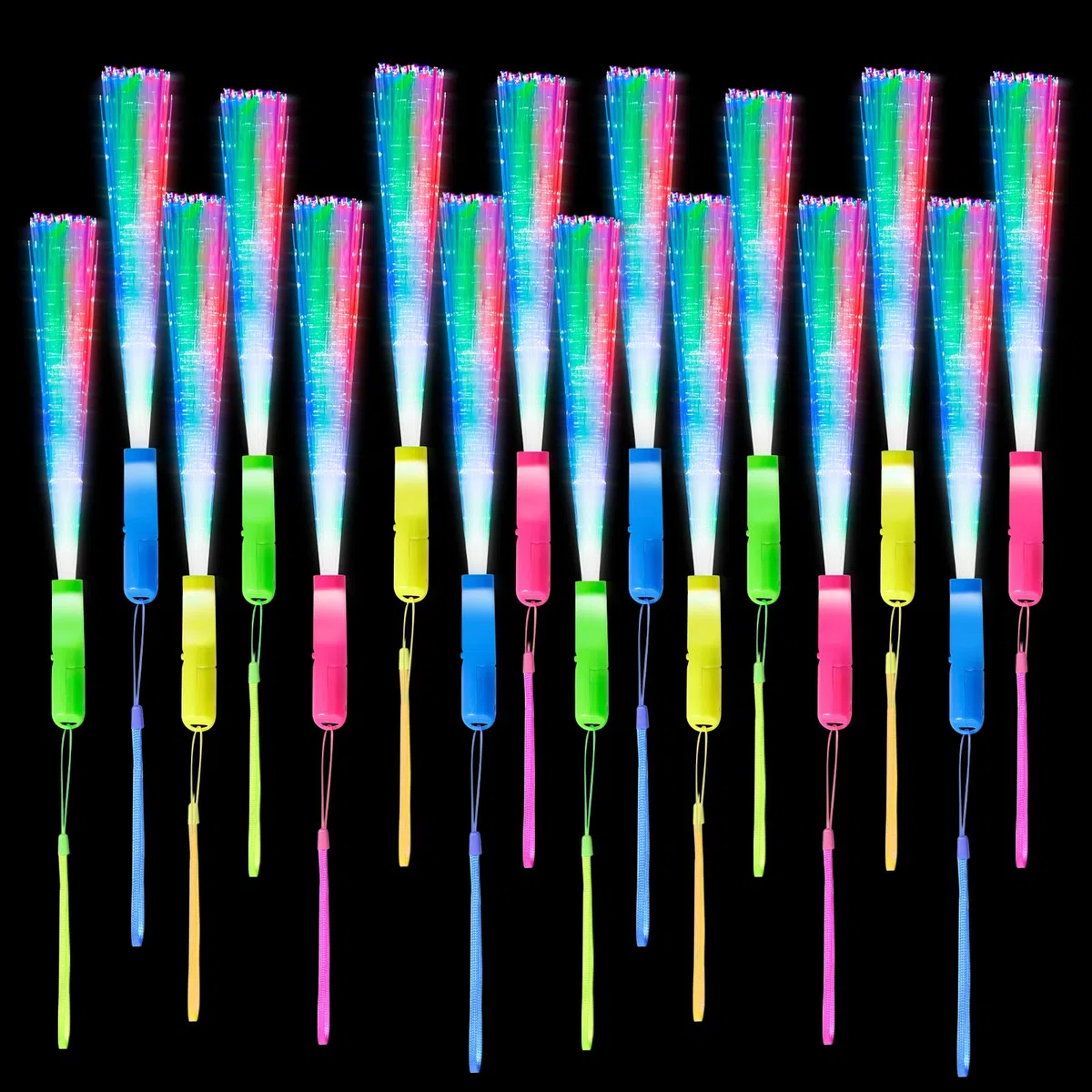 LURICO Barras Luminosas 24 Piezas Varita Intermitente LED, Bastones Luminosos, Palos Luminosos Boda con 3 Modos, Varitas Luminosas para Decoración Navidad Boda Neon Fiesta Nochevieja Regalo
