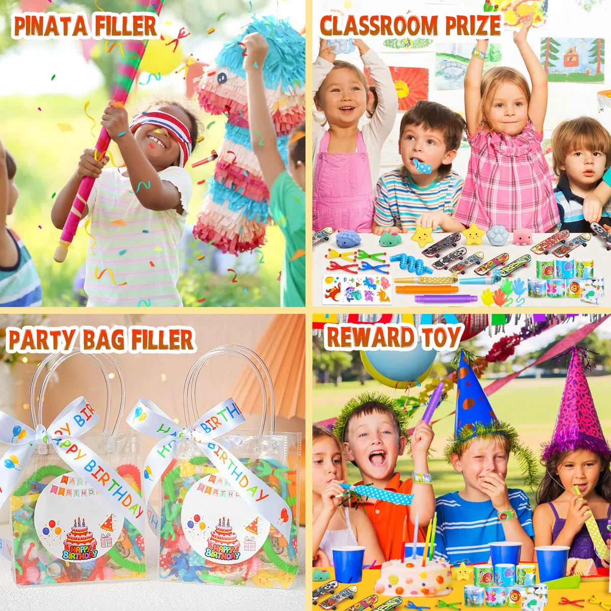 AmyBenton 80Pcs Relleno Piñatas Cumpleaños Infantil, Favores de Fiesta para Niños, Juguetes de Fiesta a Granel para Cumpleaños, Premio a Salón de Clases, Relleno de Piñata