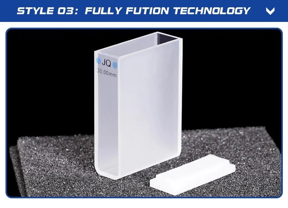 Cubeta de cuarzo de 10,5 ml con tapa, longitud de recorrido de 30 mm for espectrofotómetro UV-Vis(FULLY FUTION)