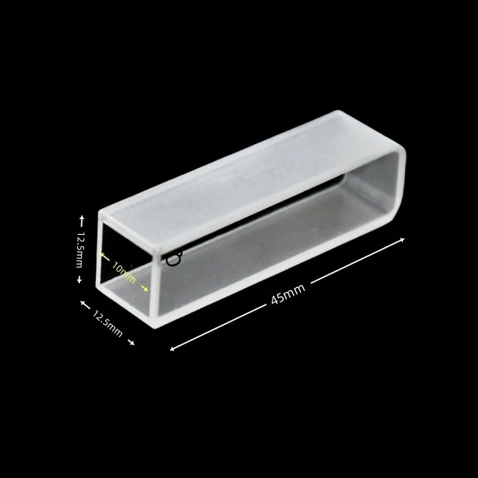 Cubeta de cuarzo de 10 mm, 3,5 ml, paquete de 2, transparente de doble cara, celdas de espectrofotómetro de 190-2500 nm